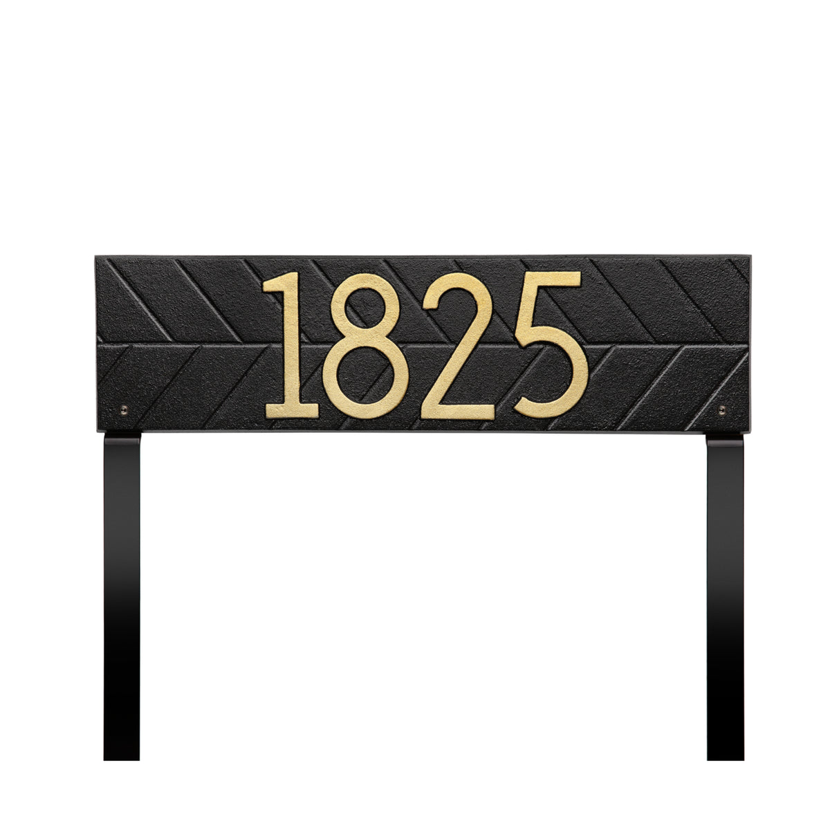 Herringbone Horizontal Lawn Plaque: Black / Gold original Whitehall photograph