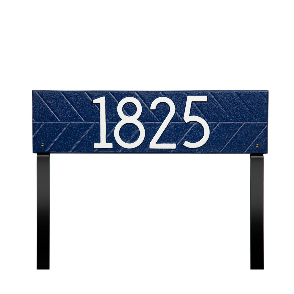 Herringbone Horizontal Lawn Plaque: Dark Blue / White original Whitehall photograph