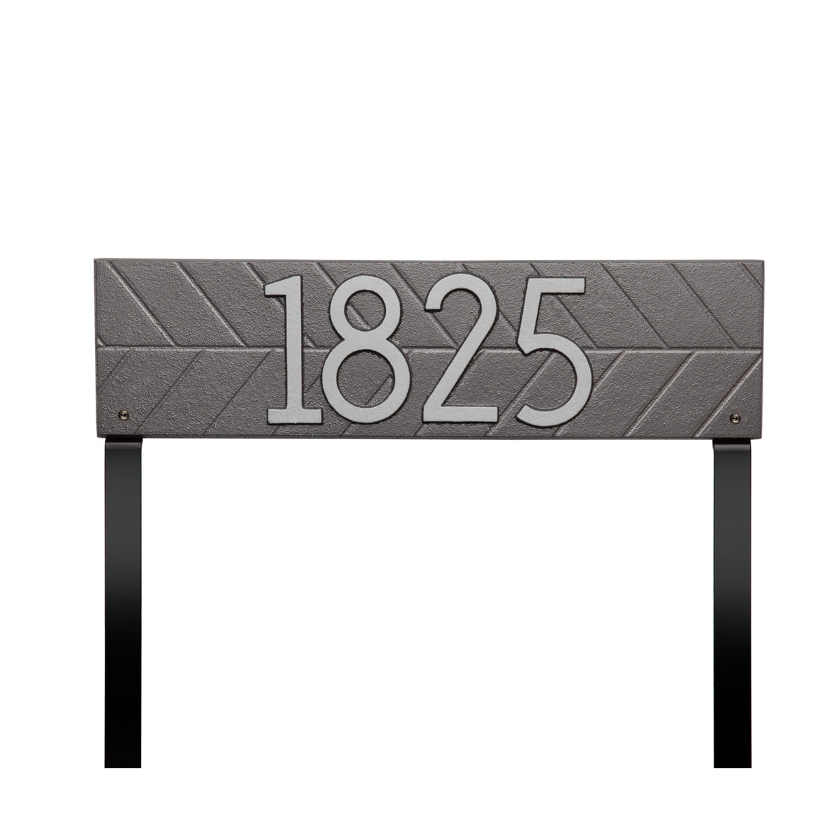 Herringbone Horizontal Lawn Plaque: Pewter / Silver original Whitehall photograph
