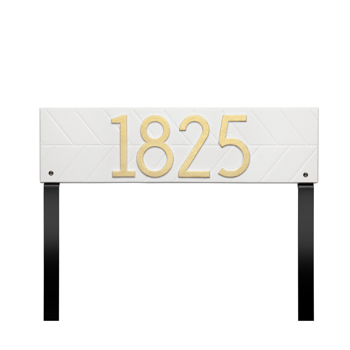 Herringbone Horizontal Lawn Plaque: White / Gold original Whitehall photograph