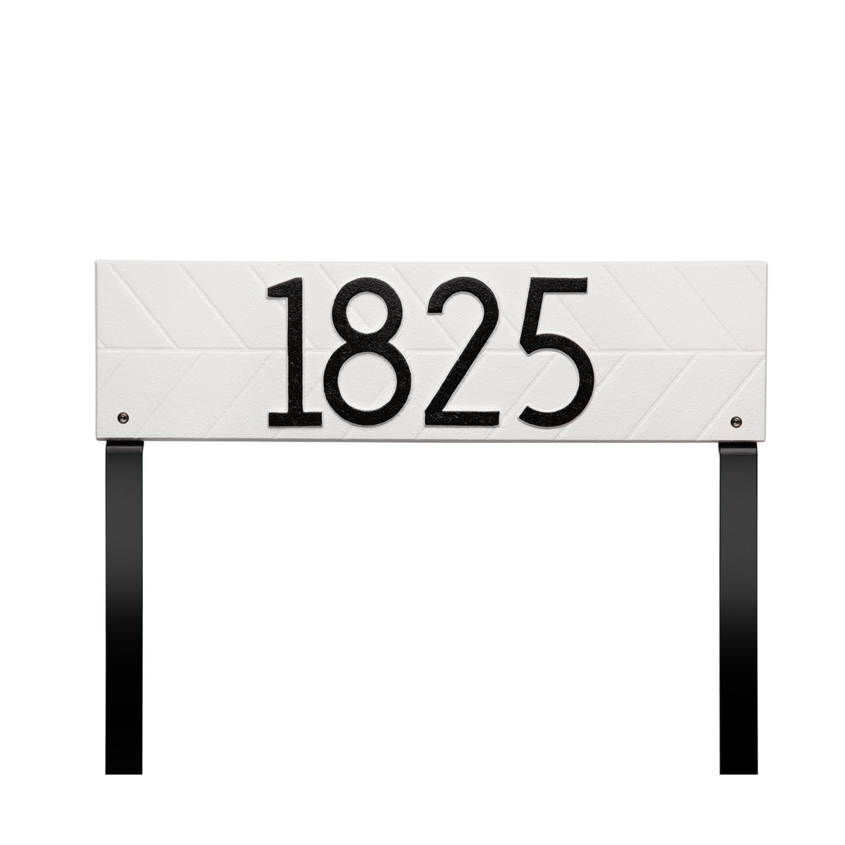 Herringbone Horizontal Lawn Plaque: White / Black original Whitehall photograph