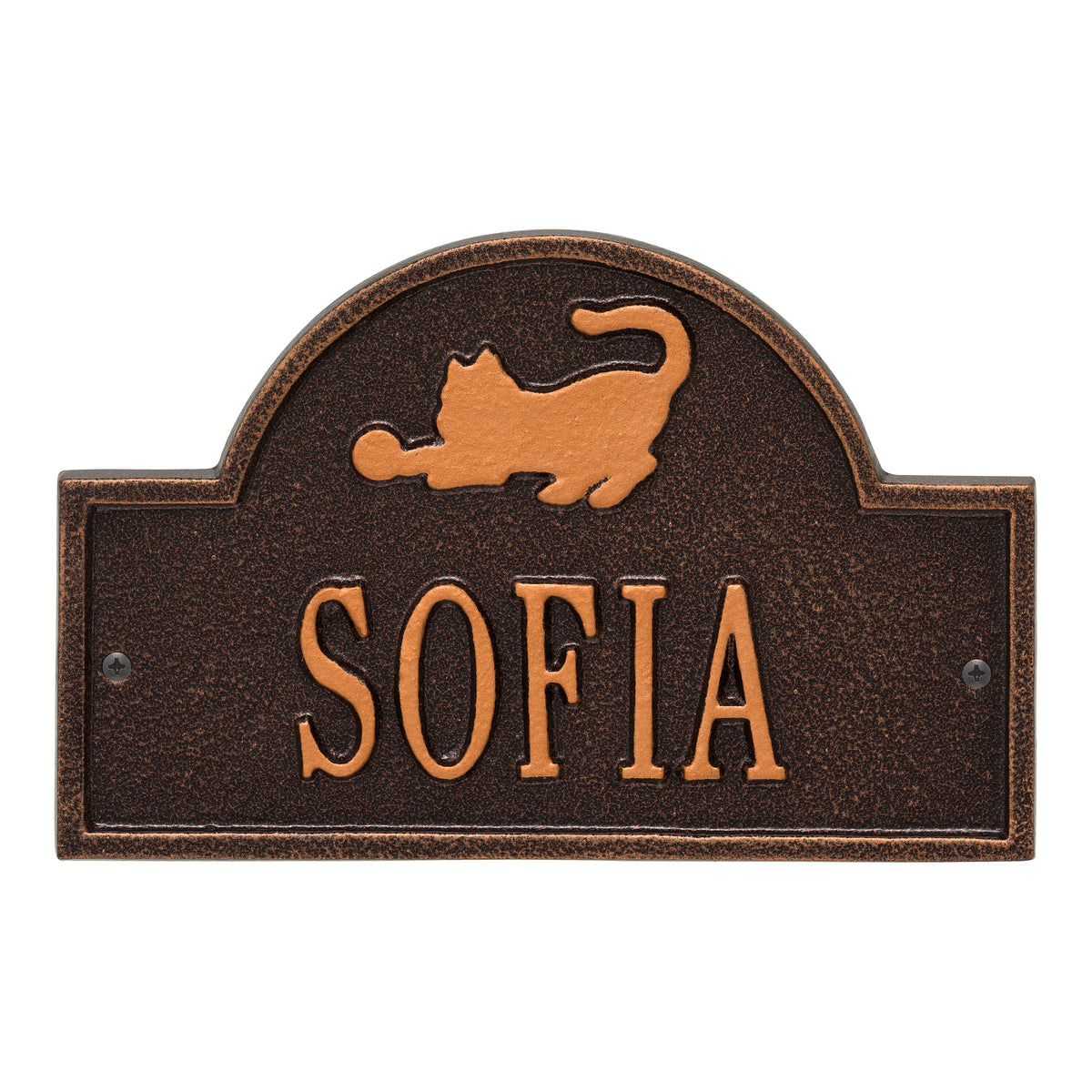 Cat Arch Mini Wall Plaque: Antique Copper original Whitehall photograph