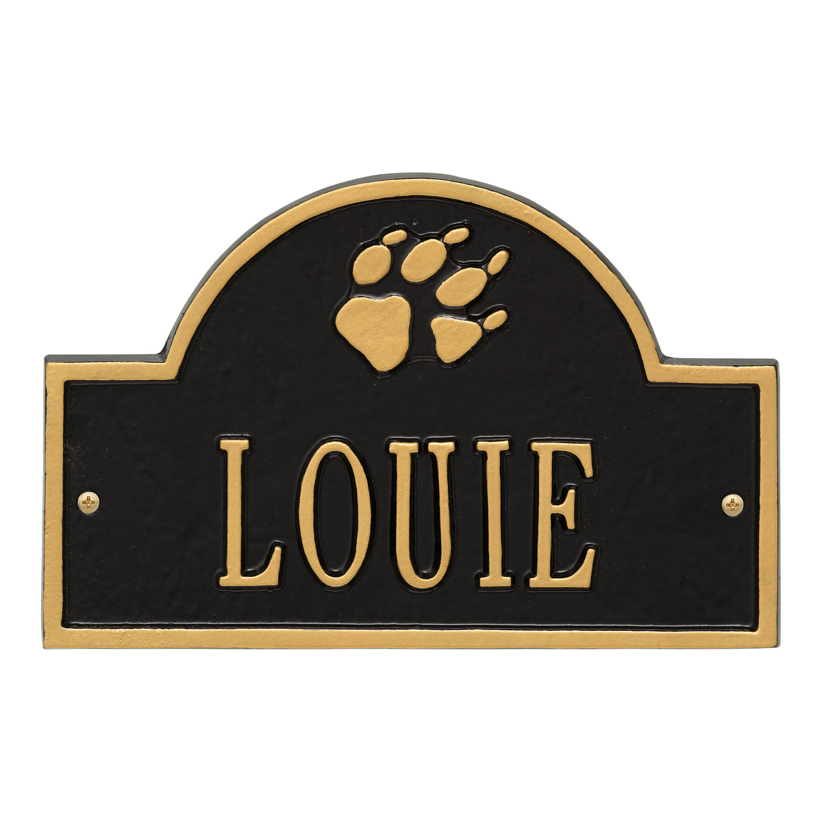Dog Paw Arch Mini Wall Plaque: Black/Gold original Whitehall photograph
