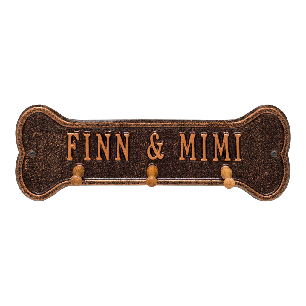 Personalized Bone Leash Holder: Antique Copper original Whitehall photograph