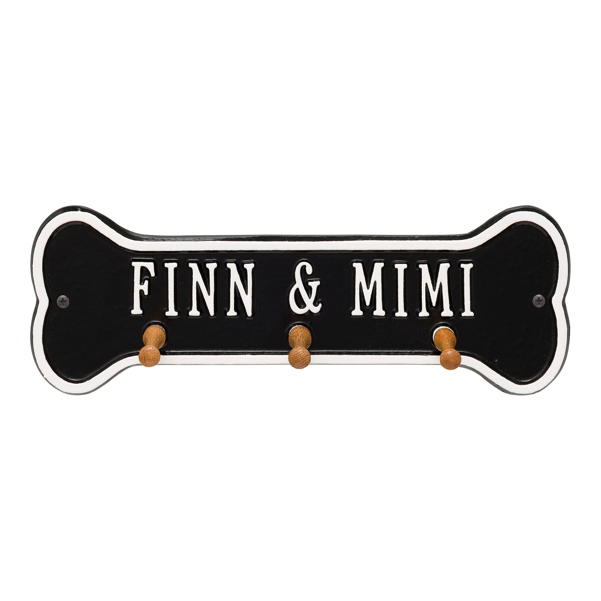 Personalized Bone Leash Holder: Black/White original Whitehall photograph