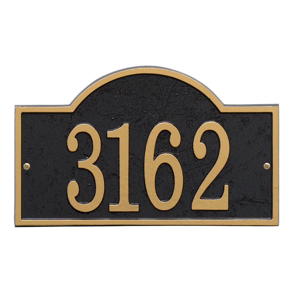 Fast & Easy Arch Address Plaque: Black/Gold original Whitehall photograph