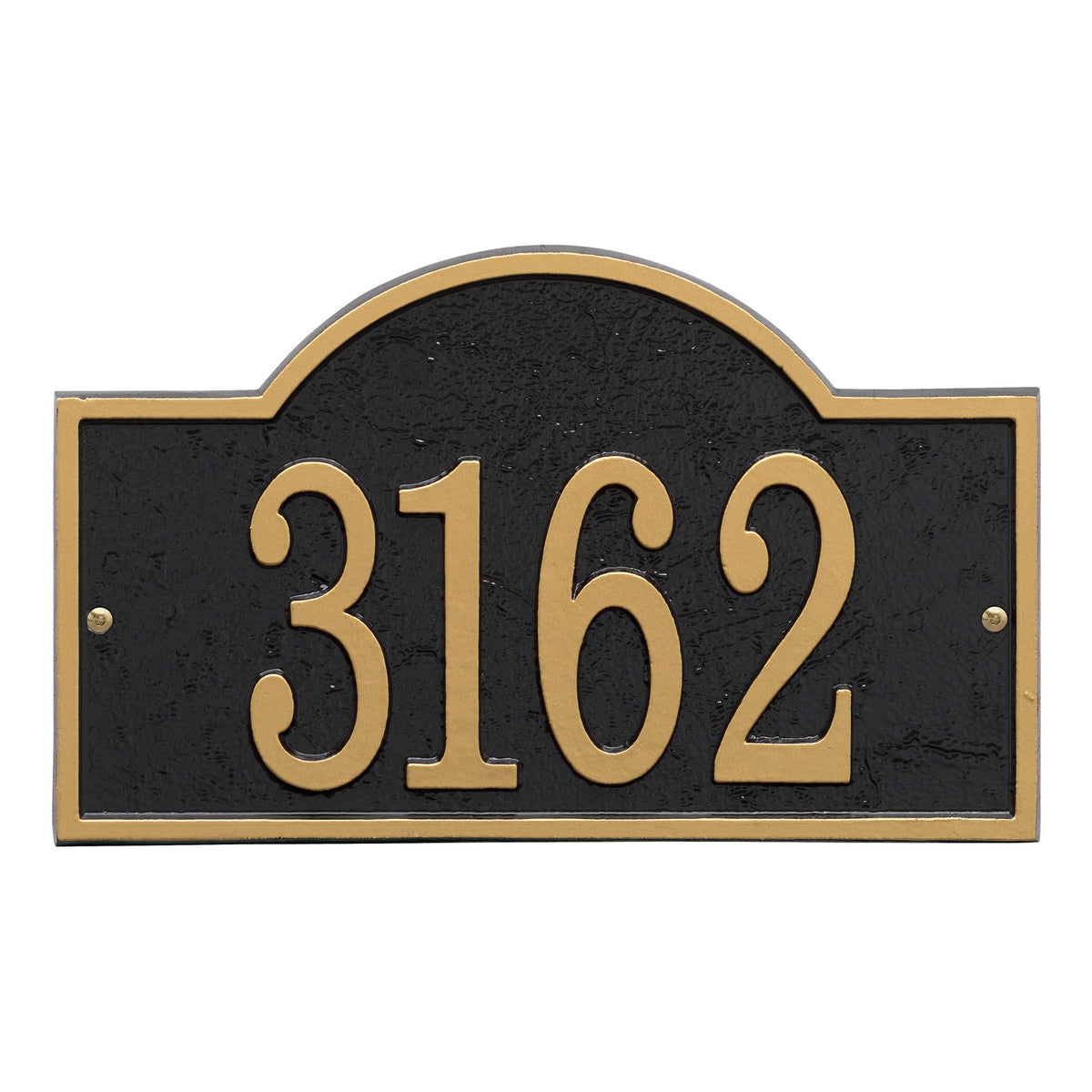 Fast & Easy Arch Address Plaque: Black/Gold original Whitehall photograph