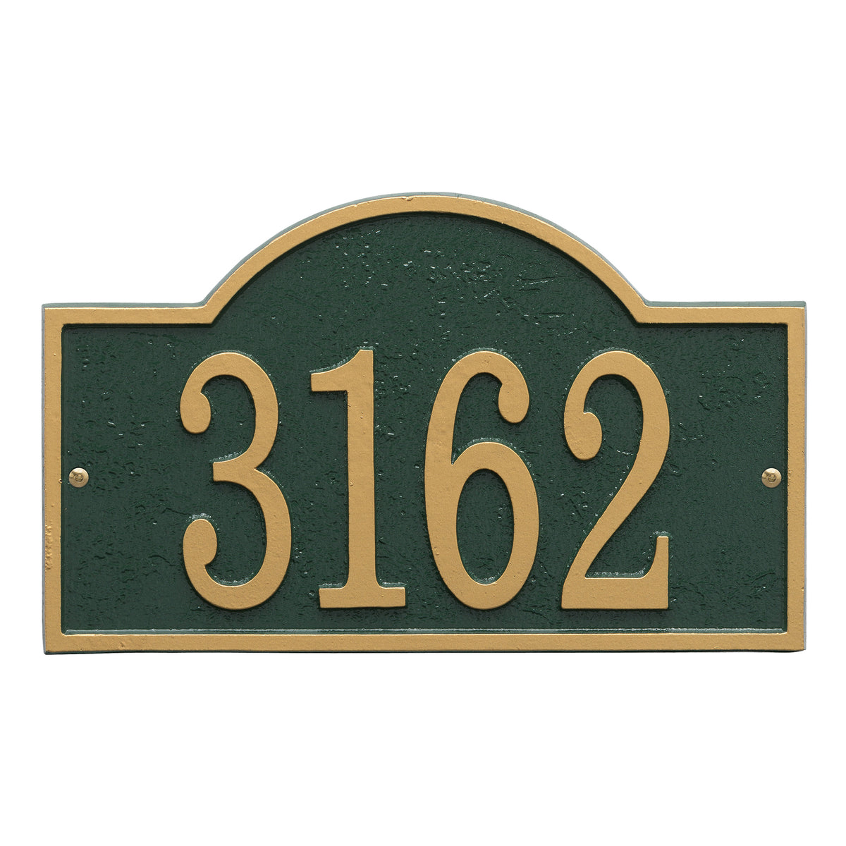 Fast & Easy Arch Address Plaque: Green/Gold original Whitehall photograph