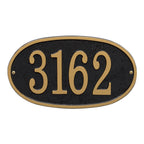 Fast & Easy Oval Address Plaque: Black/Gold original Whitehall photograph