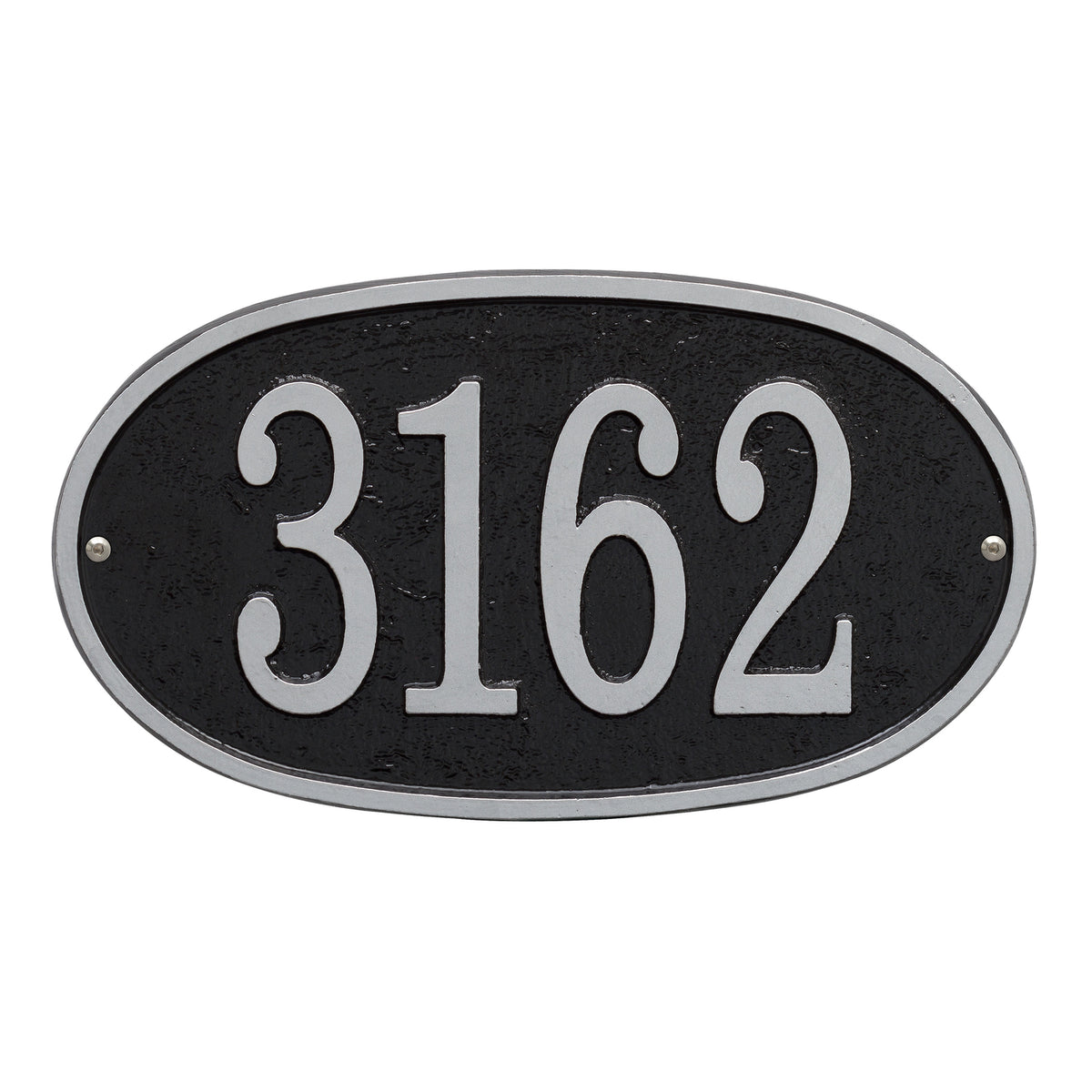 Fast & Easy Oval Address Plaque: Black/Silver original Whitehall photograph