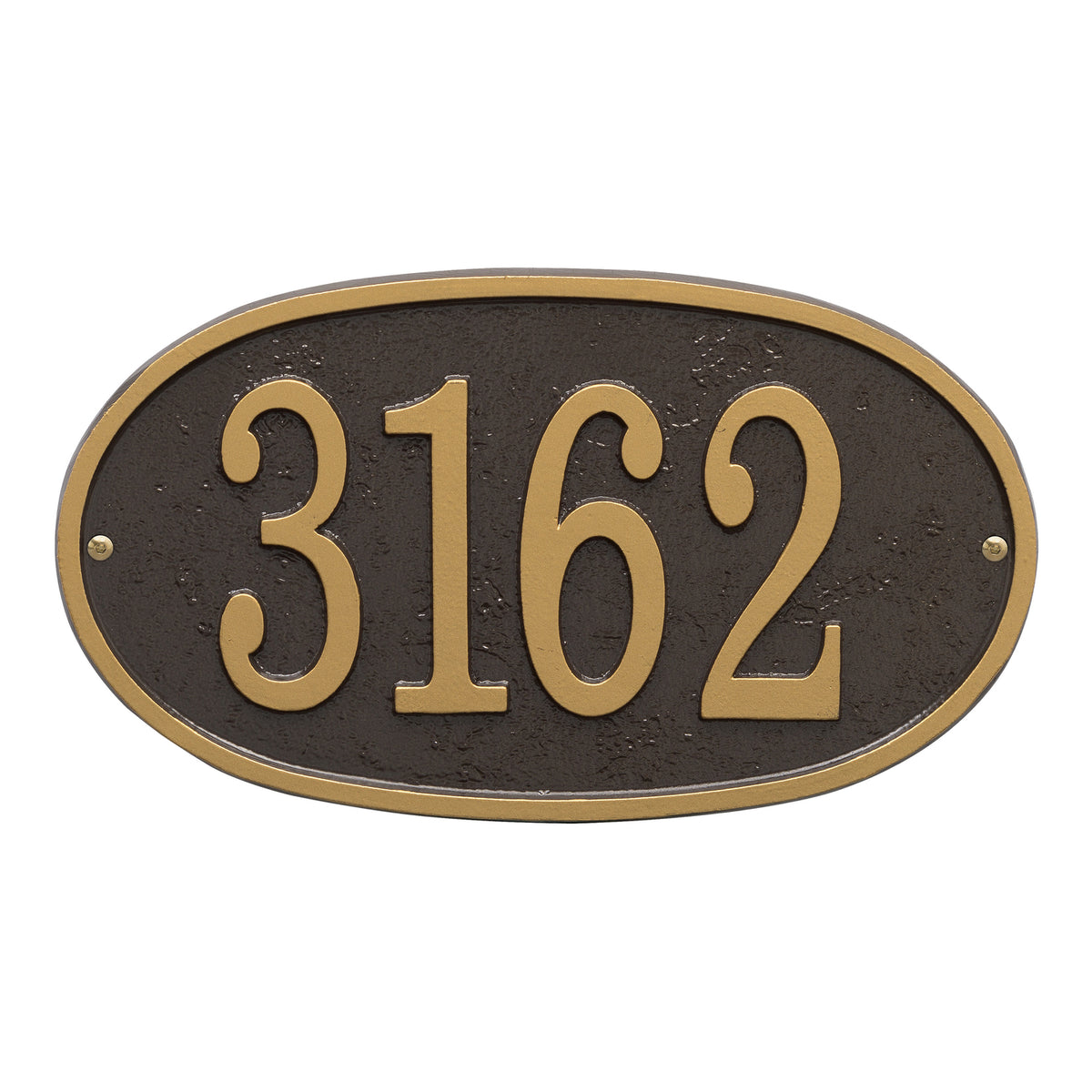 Fast & Easy Oval Address Plaque: Bronze/Gold original Whitehall photograph