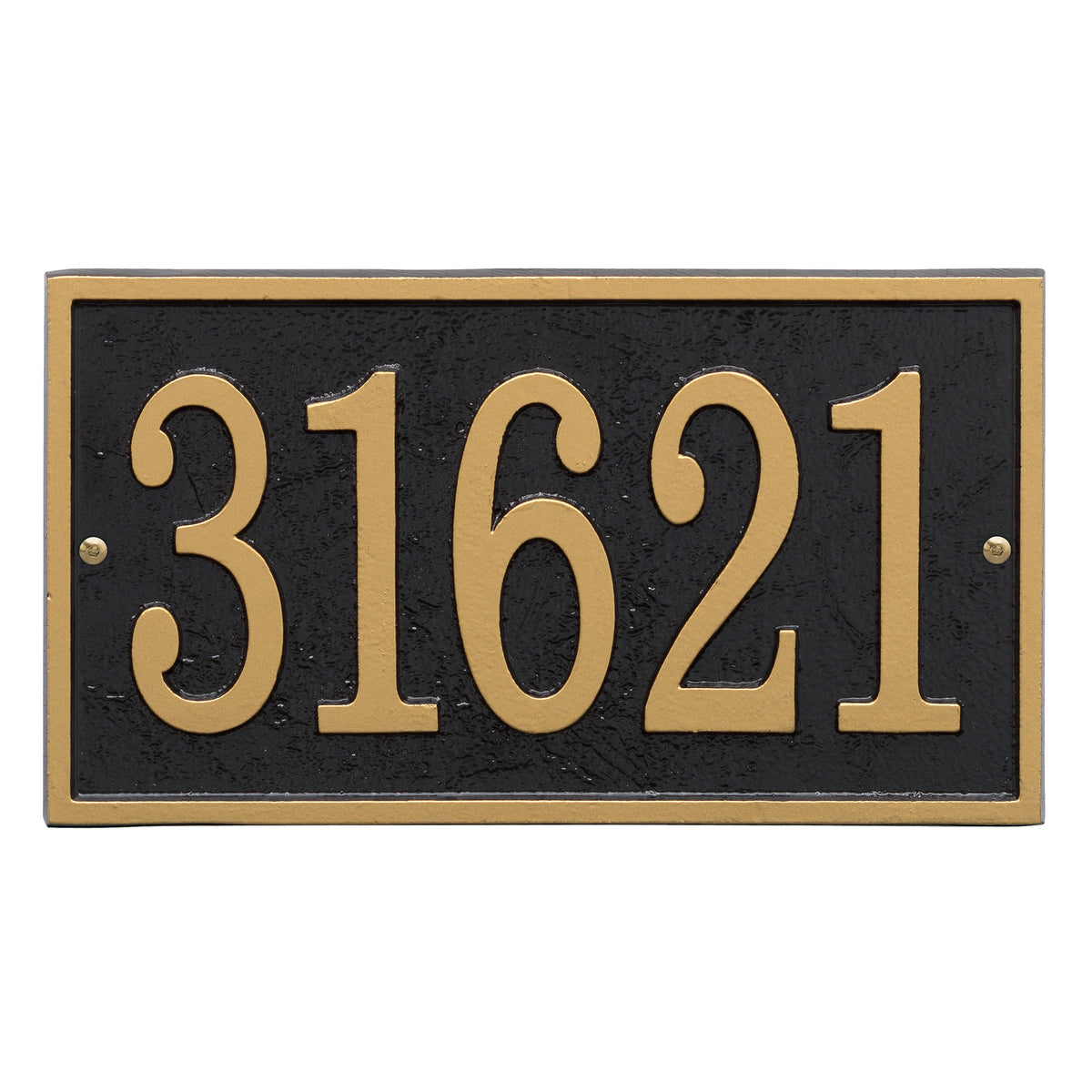 Fast & Easy Rectangle Address Plaque: Black/Gold original Whitehall photograph