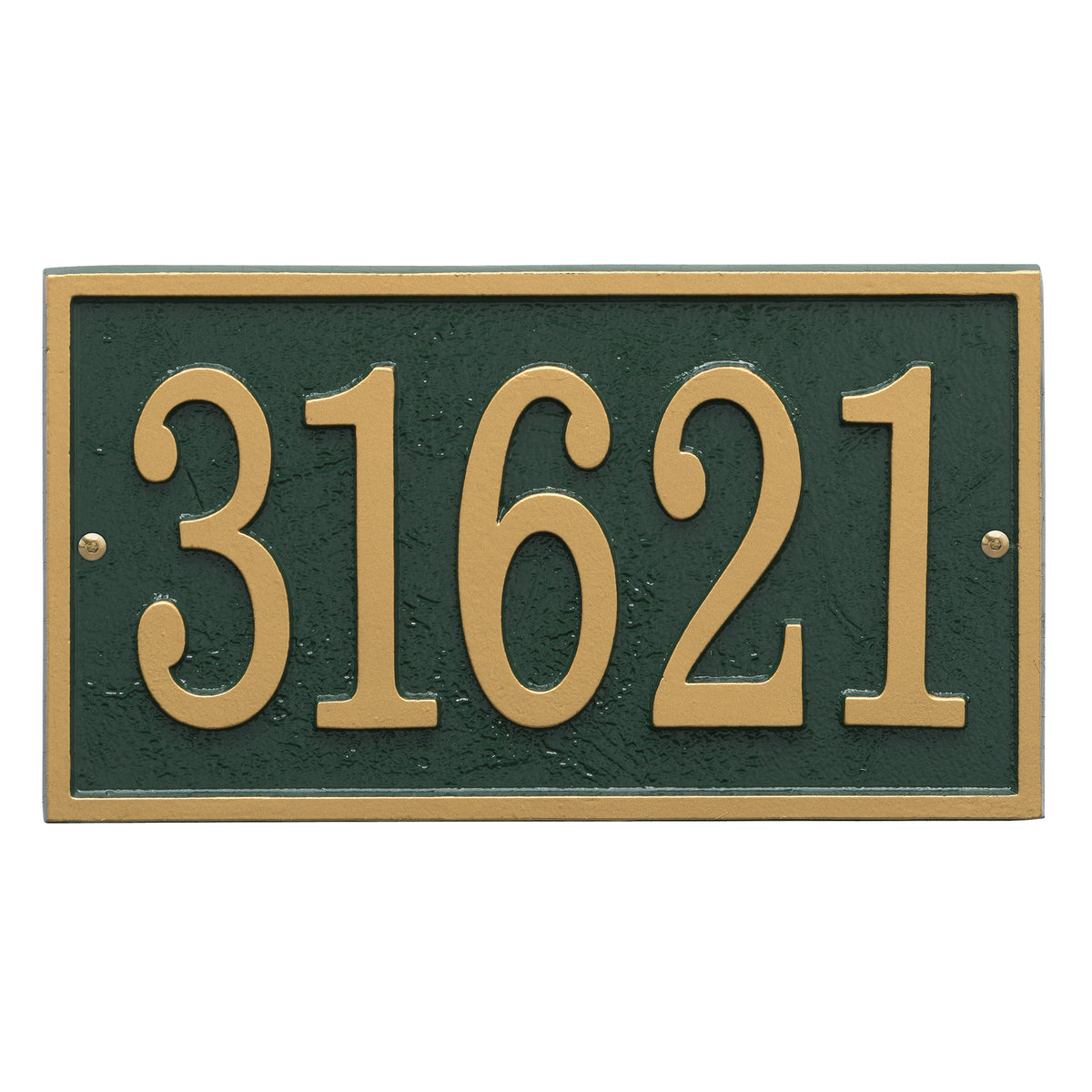 Fast & Easy Rectangle Address Plaque: Green/Gold original Whitehall photograph