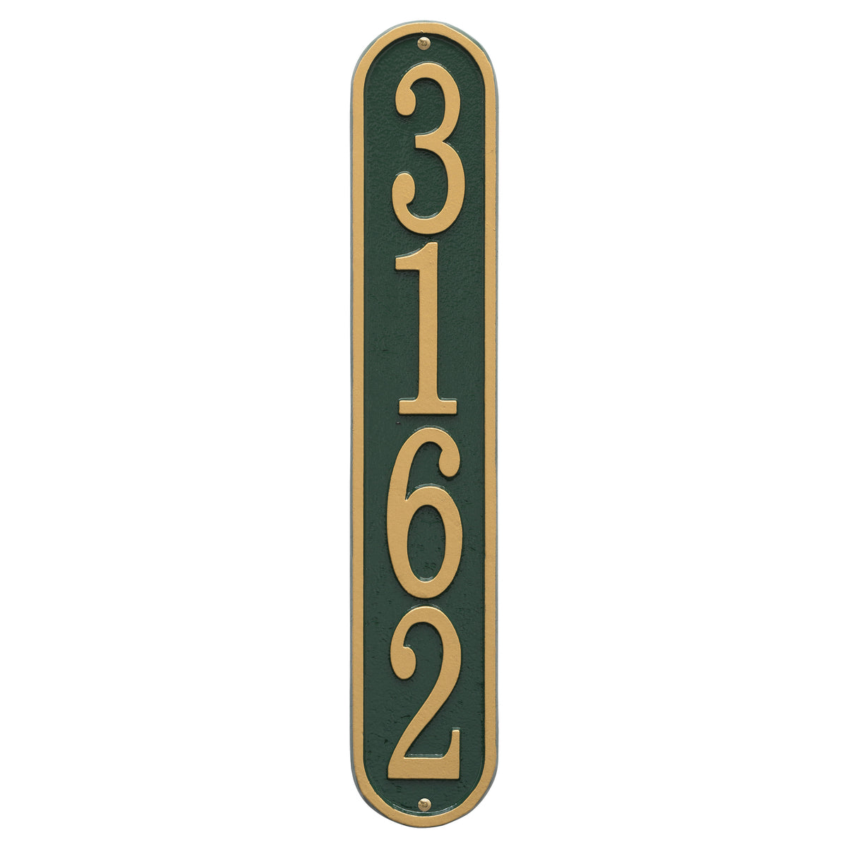 Fast & Easy Vertical Address Plaque: Green/Gold original Whitehall photograph
