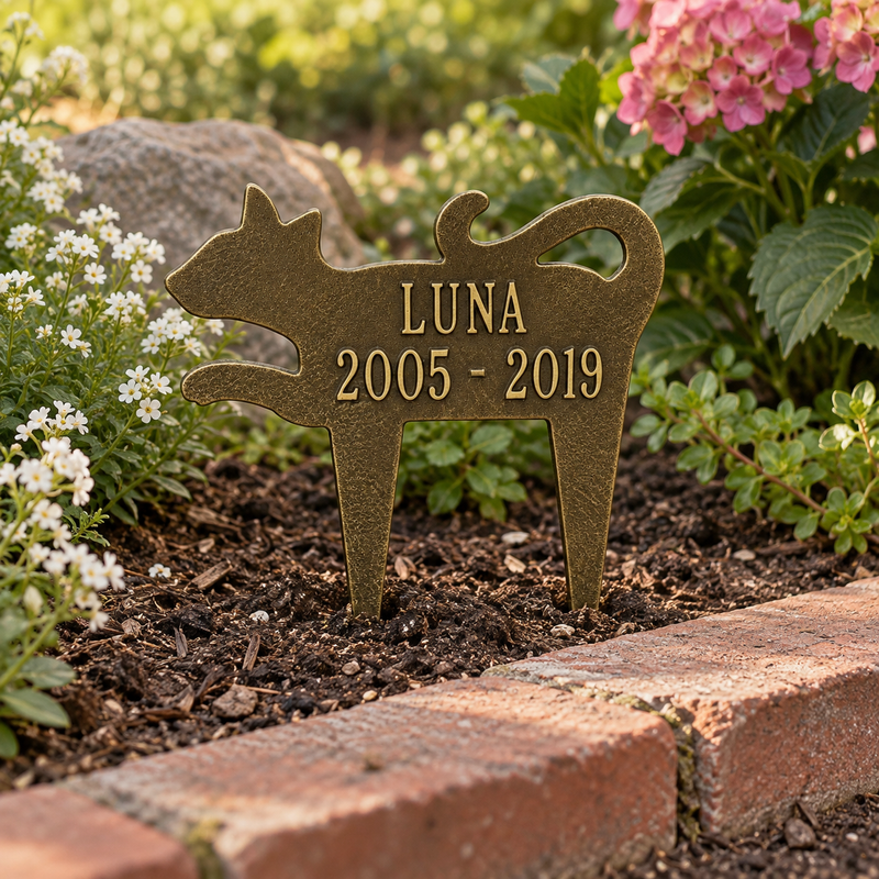 Cat Silhouette Memorial Plaque