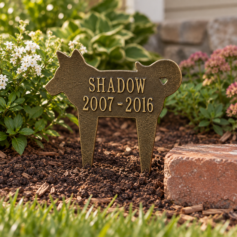 Dog Silhouette Memorial Plaque