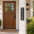 Herringbone Vertical Address Plaque: illustrative lifestyle scene