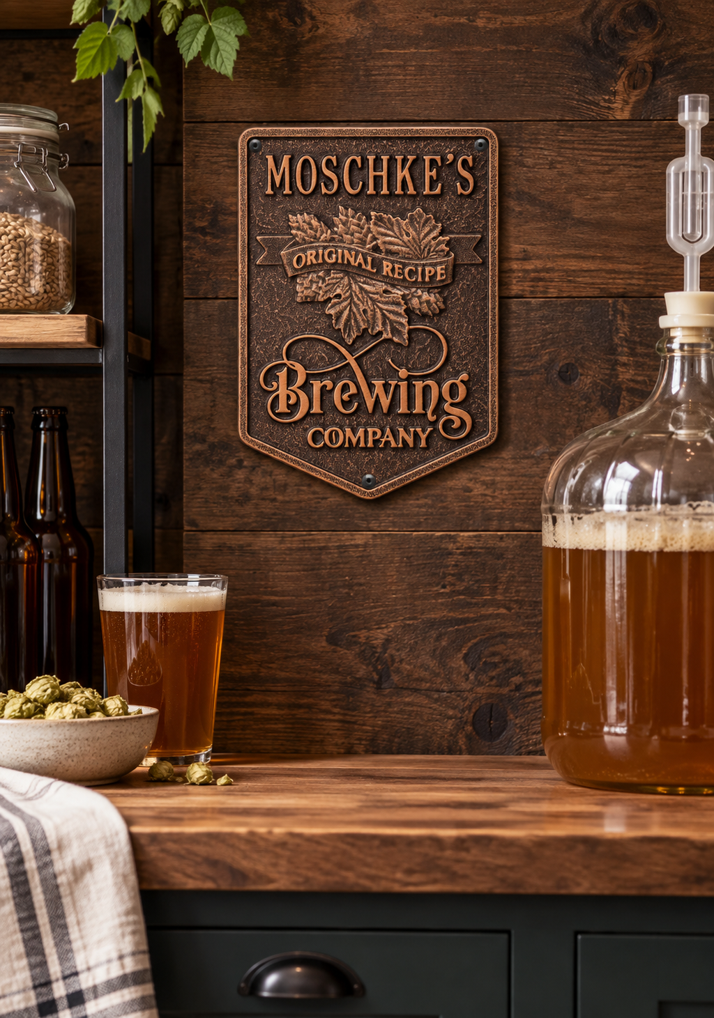 Original Recipe Brewing Company Plaque: illustrative lifestyle scene