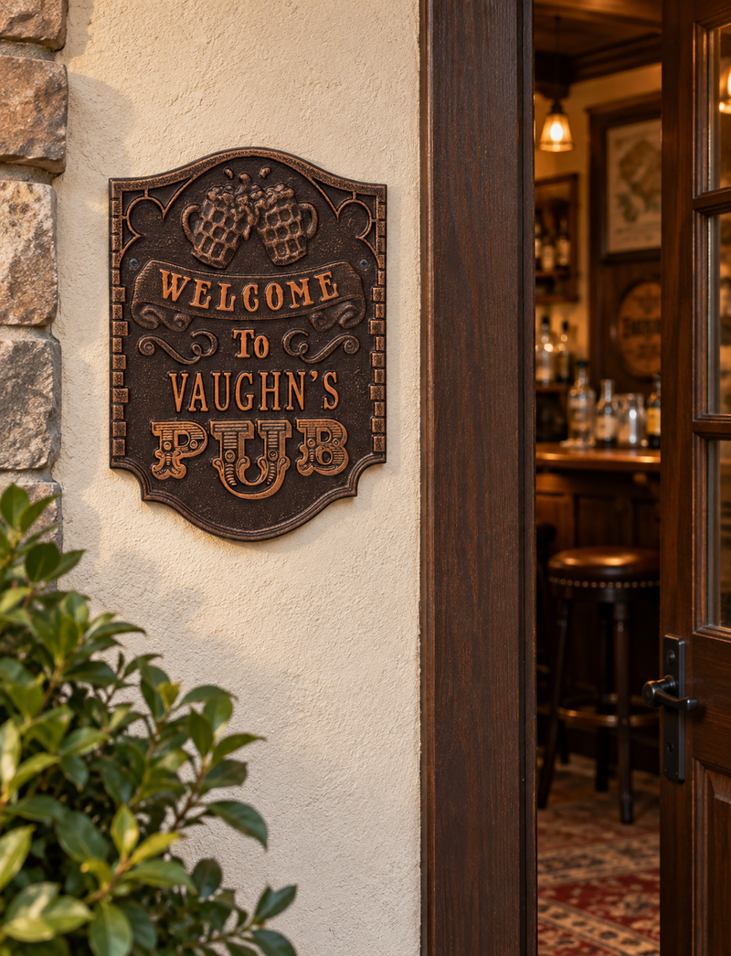 Personalized Pub Welcome Plaque