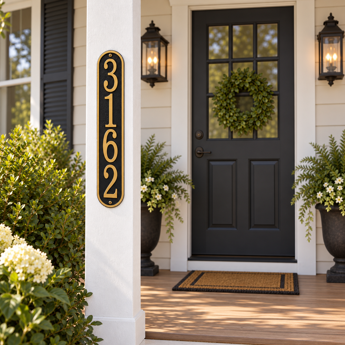 Fast & Easy Vertical Address Plaque: illustrative lifestyle scene